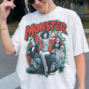 Halloween Monster Lover Shirt - Monster Lover Shirt, Monster Lover Tshirt,Monster Shirt,Halloween Shirt,Horror Shirt,Retro Halloween Shirt