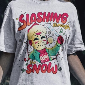 Slashing Snow Shirt-Jason Vorhees Shirts,Friday The 13th Shirt,Voorhees Shirt,Funny Halloween Shirt,Retro Halloween Shirt,Jason Shirt