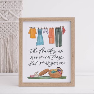 Laundry and Grace - English, Printable Poster A4