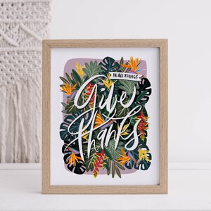 Give Thanks - English, Printable Poster A4