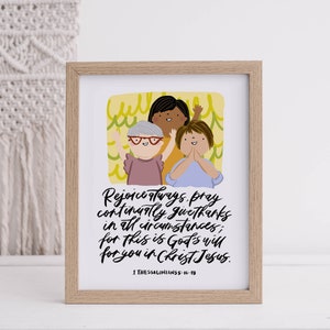 Regocíjate, reza y da gracias, inglés/chino, póster imprimible A4