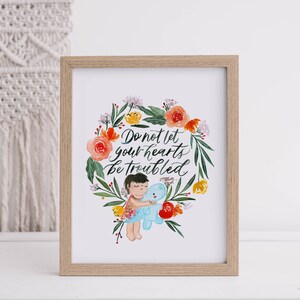 Do not let your Heart be troubled - English, Printable Poster A4