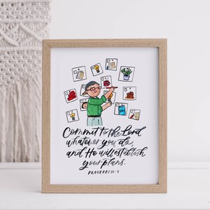 Commit your Plans to the Lord - English, Printable Poster A4