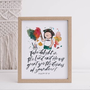 Take delight in the Lord - English, Printable Poster A4