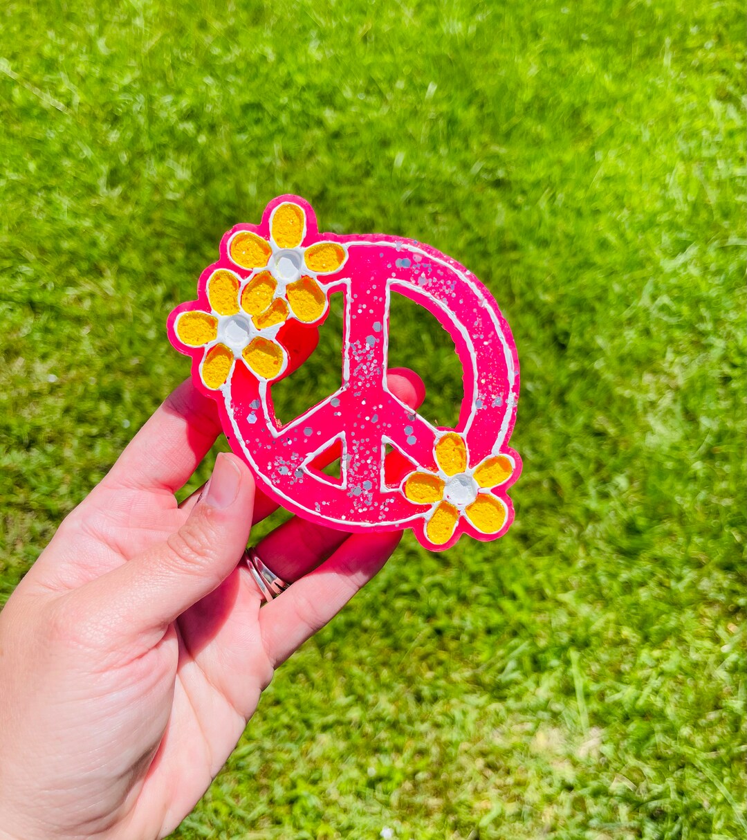 Car Freshie I Peace Sign I Flowers - Etsy