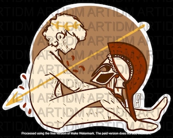 Patroclus Sticker – Achilles' Companion, Greek Mythology Art