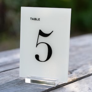 Acrylic Wedding Table Numbers: Custom Reception Decor (5x7 inches)