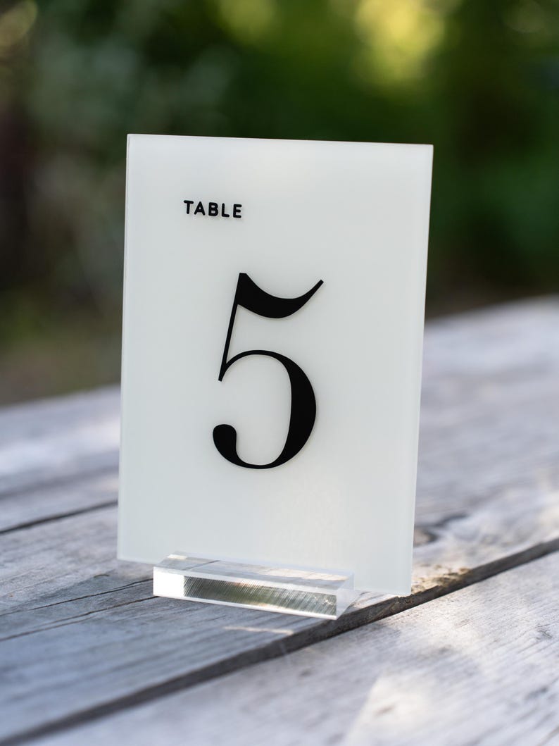 Acrylic Wedding Table Numbers: Custom Reception Decor (5x7 Inches) - Etsy