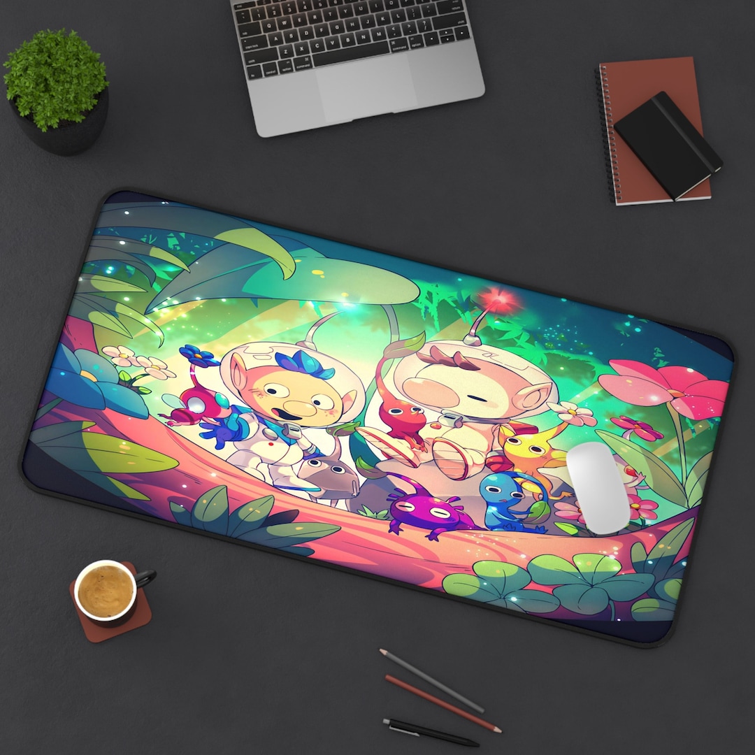 Pikmin Desk Mat Kawaii Gaming Mousepad Anime Mouse Pad Etsy