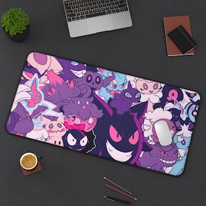 Gengar Ghost Desk Mat | Anime Desk Mat | XXL Anime Gaming Mouse Pad | Anime TCG Playmat | Mega Evolution | Gastly Haunter