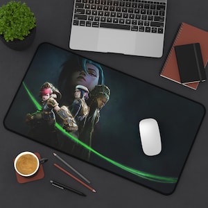 Arcane Jinx Mouse Pad | League of Legends Desk Mat | Vi And Caitlyn Mouse Pad | Gift For Gamer | Valentine Days Gift