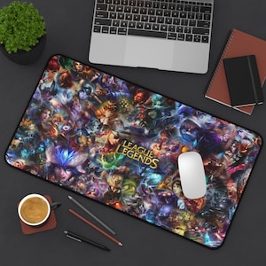 League of Legends All Champions Mousepad | Dynamic Gaming Desk Mat for LoL Fans | League of Legends Desk Mat | Gift for Gamer