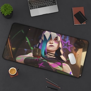 Arcane Jinx Mouse Pad | League of Legends Desk Mat | Vi And Caitlyn Mouse Pad | Gift For Gamer | Valentine Days Gift