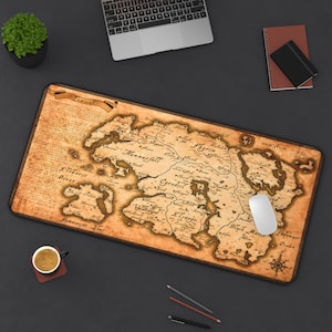 De Oudere Scrolls V Skyrim Tamriel Kaart Muismat | Tamriel Bureaumat | Anime-muismat | Cadeau voor gamer | Moederdag cadeau