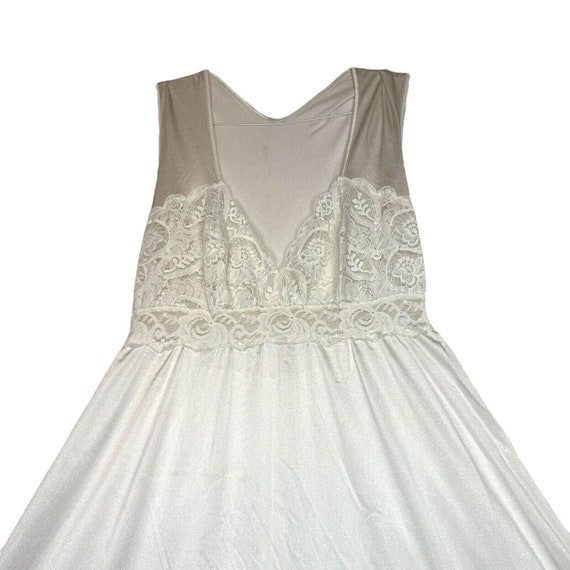 VINTAGE OLGA Womens Long Creamy White Nightgown s… - image 9