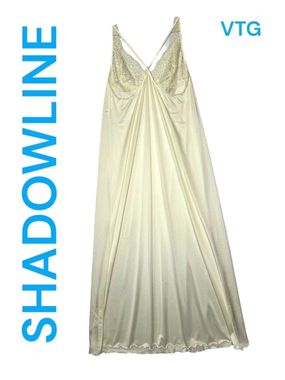 Vintage Shadowline Women’s Nightgown sz Medium Iv… - image 1