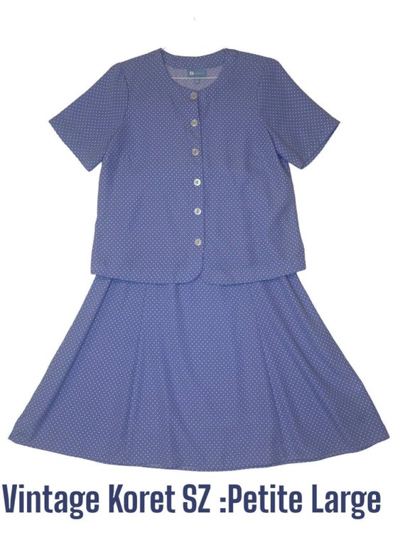 Vintage Koret Womens Skirt Set Sz Petite Large Po… - image 1