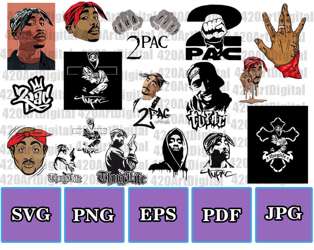 Tupac SVG Tupac Vector Tupac Cutfile Tupac Clipart Tupac - Etsy France