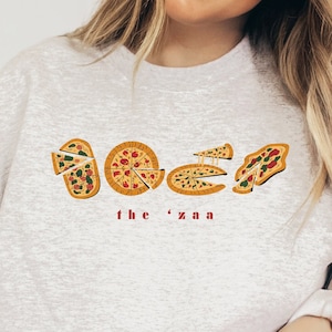 The &#39;Zaa Pizza Crewneck, Unisex Sweatshirt, Pizza Shirt, Funny Shirt, Gifts for Pizza Lover, Gift for Food Lover, Minimalist Crewneck