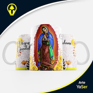 Virgin of Guadalupe Mug Templates, Sublimation Designs, Mug Wrap JPG, 11 oz and 15 oz Mug Template, Digital Download