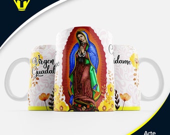 PLANTILLAS para tazas Virgen de Guadalupe, Diseños de sublimación, Mug Wrap JPG, plantilla de taza de 11 oz y 15 oz, descarga digital