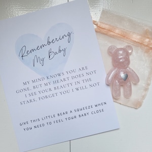 Little pocket bear hug. Resin pocket bear hug. Babyloss, miscarriage remembrance. Poetry. Thinking of you gift. Bereavement gift.