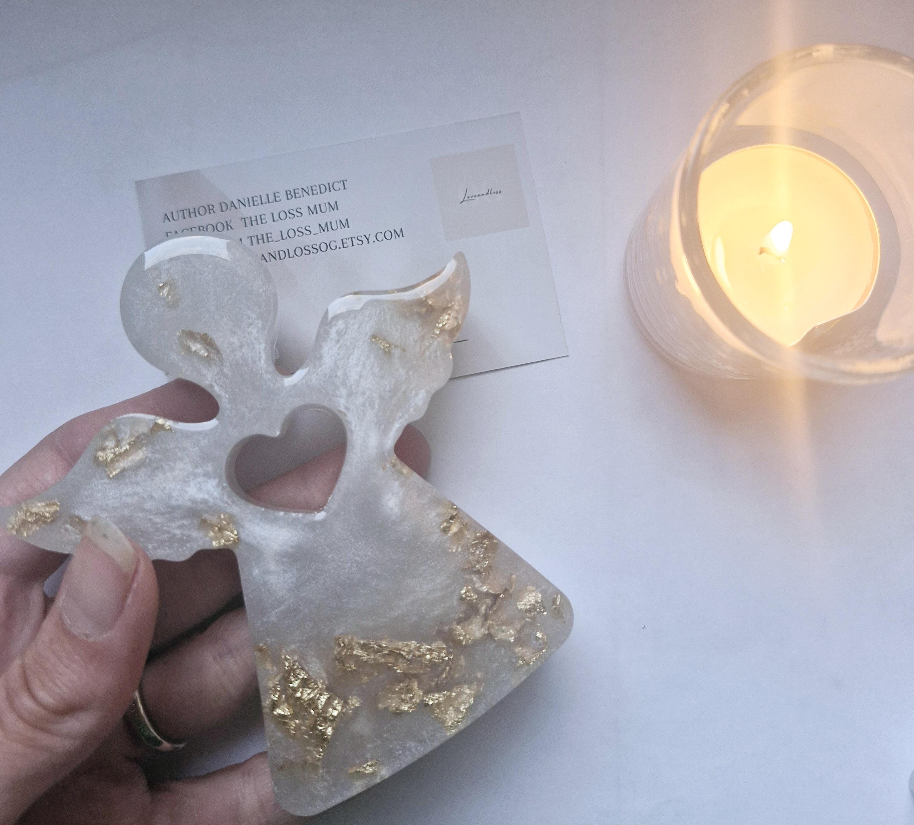 Freestanding Resin Angel With Gold, Silver, Rose Gold Detail, Baby Loss ...
