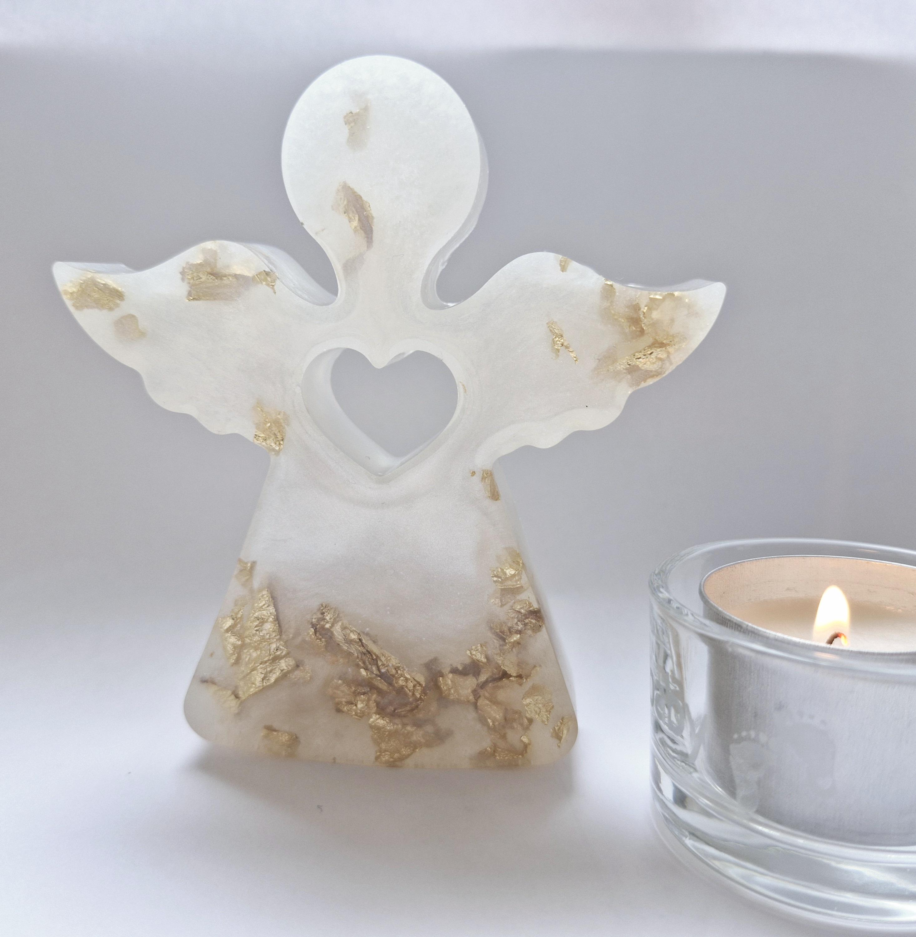 Freestanding Resin Angel With Gold, Silver, Rose Gold Detail, Baby Loss ...