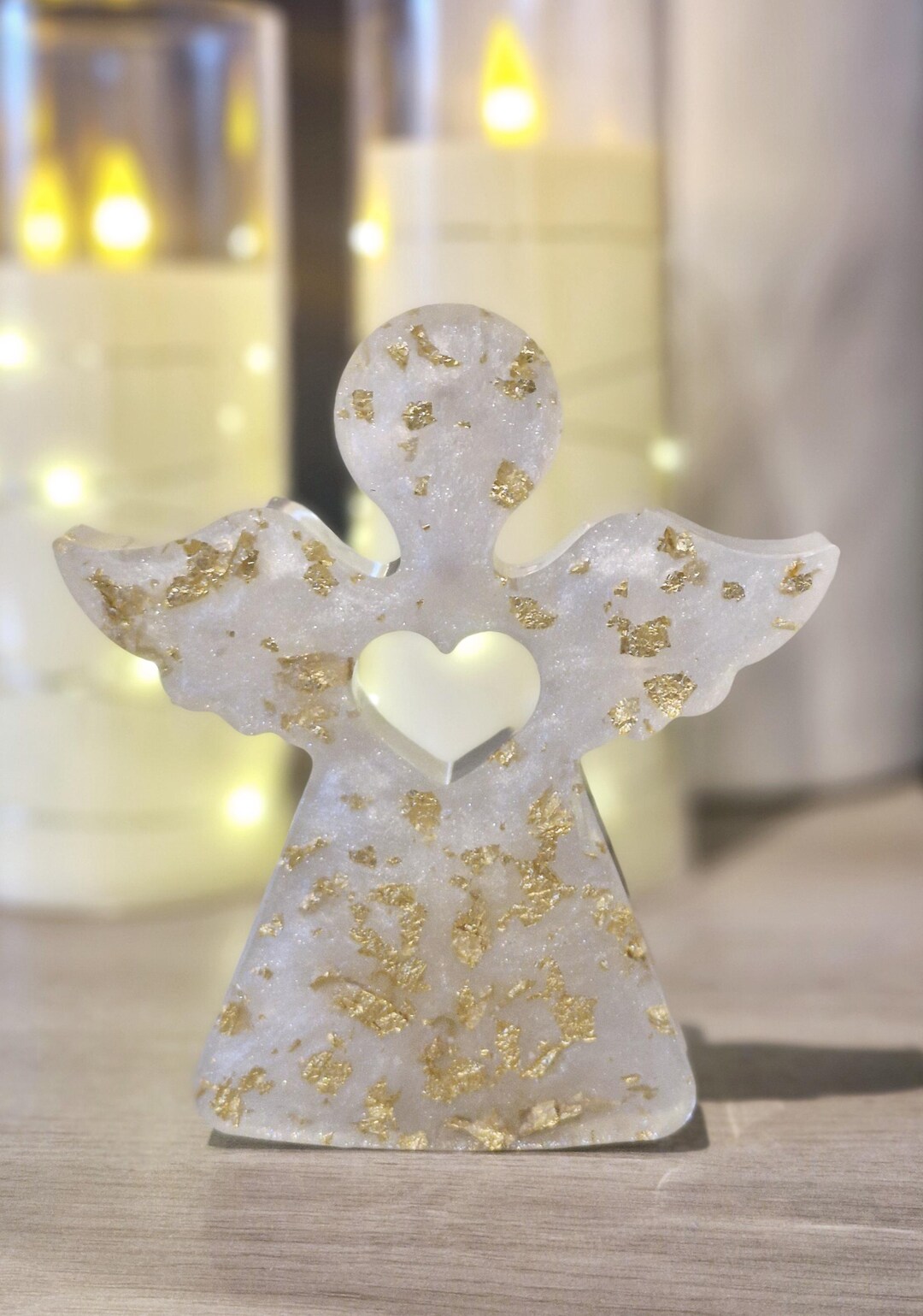Freestanding Resin Angel With Gold, Silver, Rose Gold Detail, Baby Loss ...