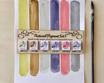 Handmade Watercolor Set 1, Handmade mineral watercolor paint, Earth Pigments Mineral Paint, Artist Gift Honey Based Watercolors