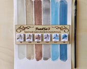Pastel Set 3 Handmade Watercolor Paint, Titanium White Pigment, Opaque Artisan Color Palette, Moody colors for rainy days