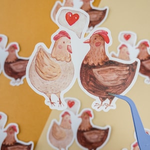 Chicken Love - Pegatina para Bullet Journal, papelería vintage para planificador de Scrapbooking, pegatina troquelada de la naturaleza, bujo, diario