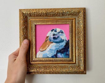 Polite Duck Original Miniature Oil Painting