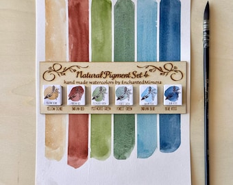 Handmade Watercolor Set 4, Handmade mineral watercolor paint, Travel watercolor palette, Eco paints, Watercolor supplies