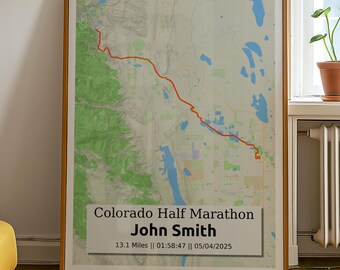 Colorado Half Marathon Map Print: Personalized Runner Gift