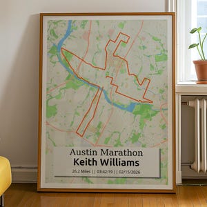 2026 Austin Marathon Custom Map Print