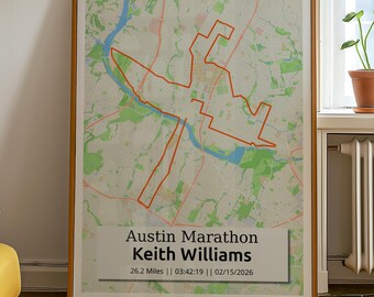 2026 Austin Marathon Custom Map Print