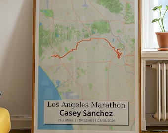 2026 Los Angeles Marathon Custom Map Print