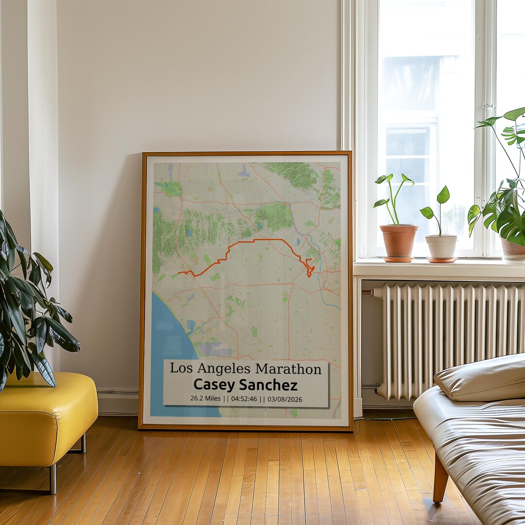 2026 Los Angeles Marathon Custom Map Print Etsy UK Il Bd8q 