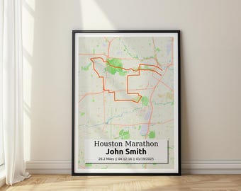2026 Houston Custom Marathon Map Poster