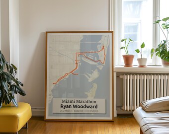 2026 Miami Marathon Custom Map Poster