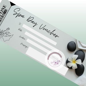 Chèque-cadeau pour une journée au spa - Téléchargement PDF