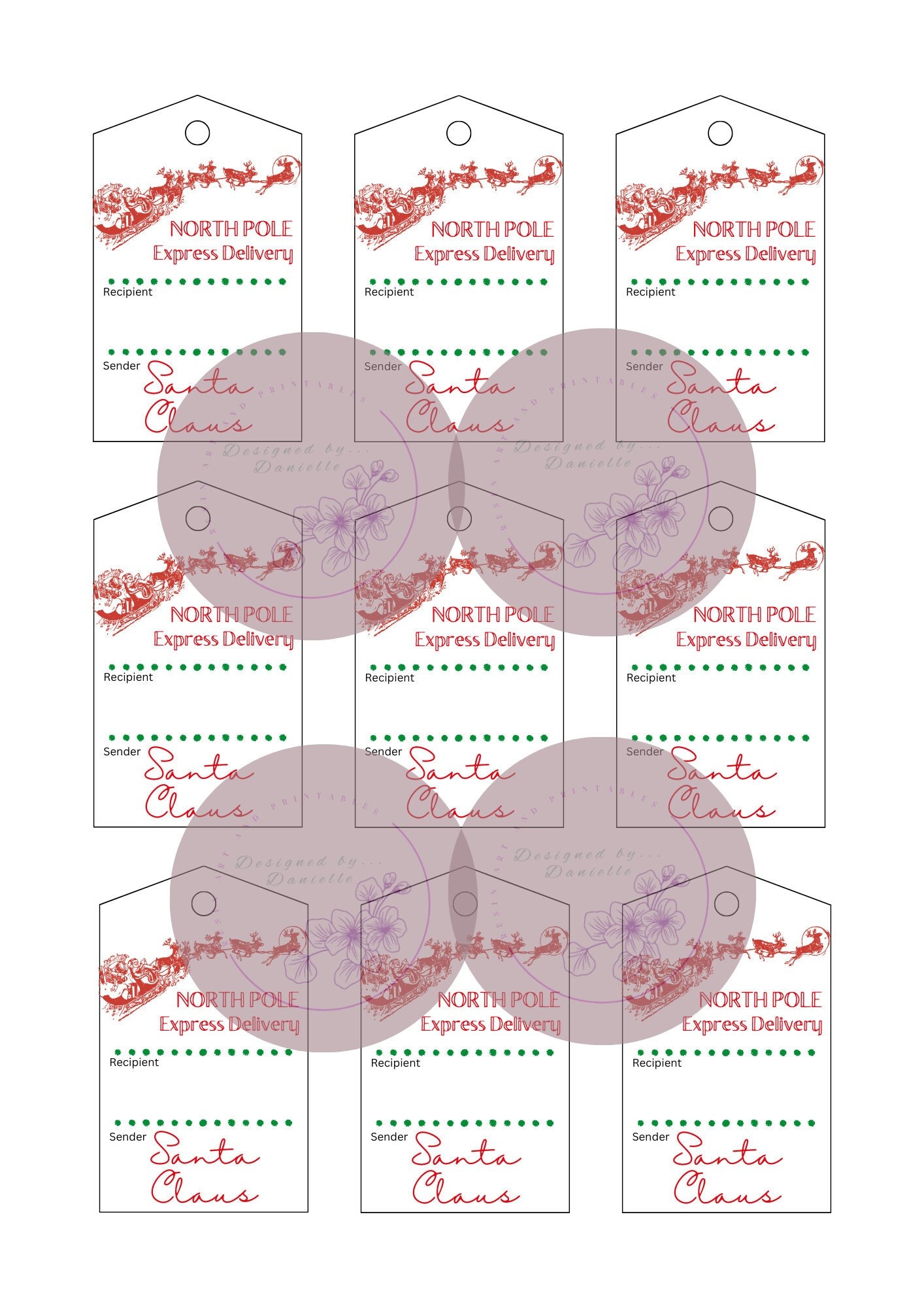 From Santa Christmas Gift Tags Printable PDF - Etsy UK