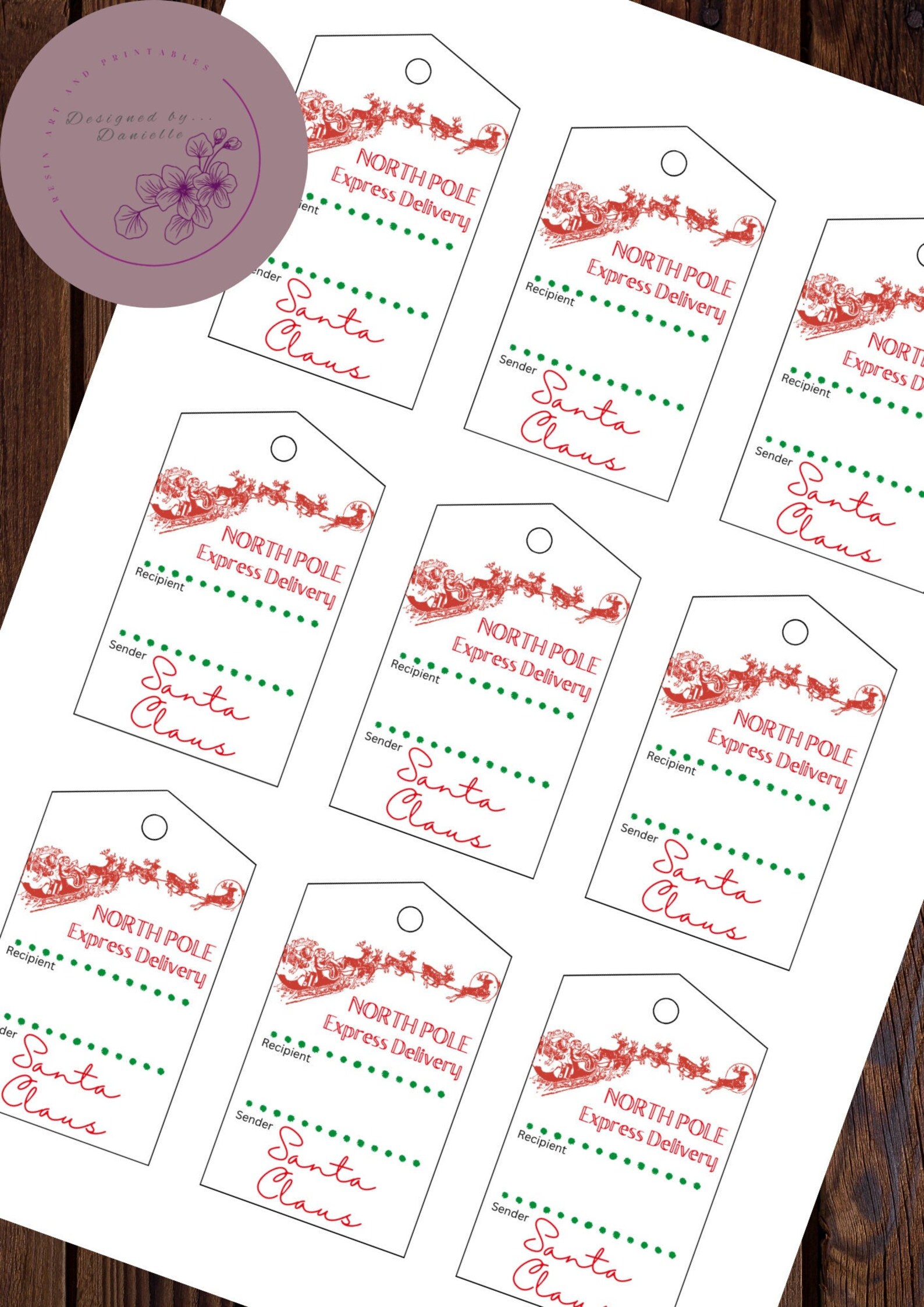 From Santa Christmas Gift Tags Printable PDF - Etsy UK