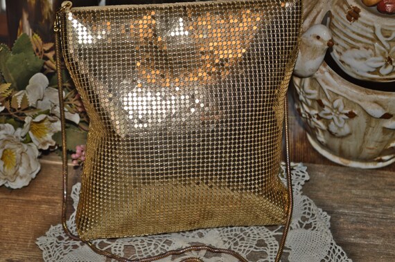90's Gold Metal Mesh Disco Shoulder Bag Valerie S… - image 7