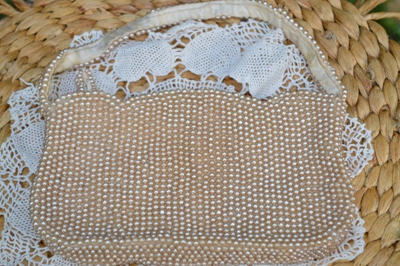 Set of 2 50's Pearl Beaded Japan Hand Bags Vintag… - image 7