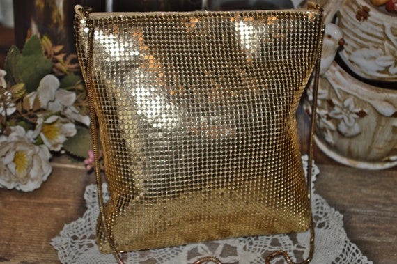 90's Gold Metal Mesh Disco Shoulder Bag Valerie S… - image 6