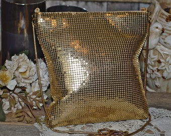 90's Gold Metal Mesh Disco Shoulder Bag Valerie Stevens Bag