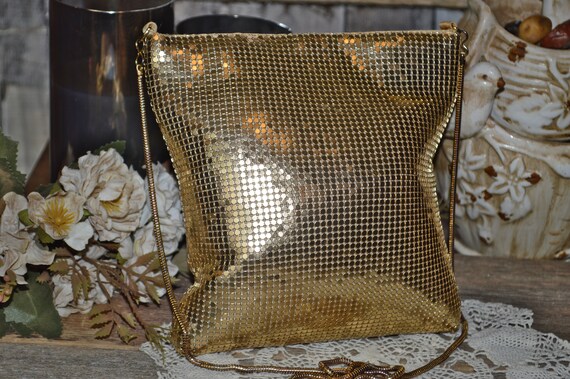 90's Gold Metal Mesh Disco Shoulder Bag Valerie S… - image 1