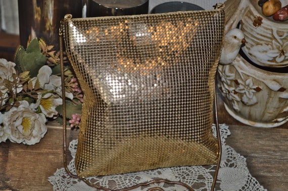 90's Gold Metal Mesh Disco Shoulder Bag Valerie S… - image 8